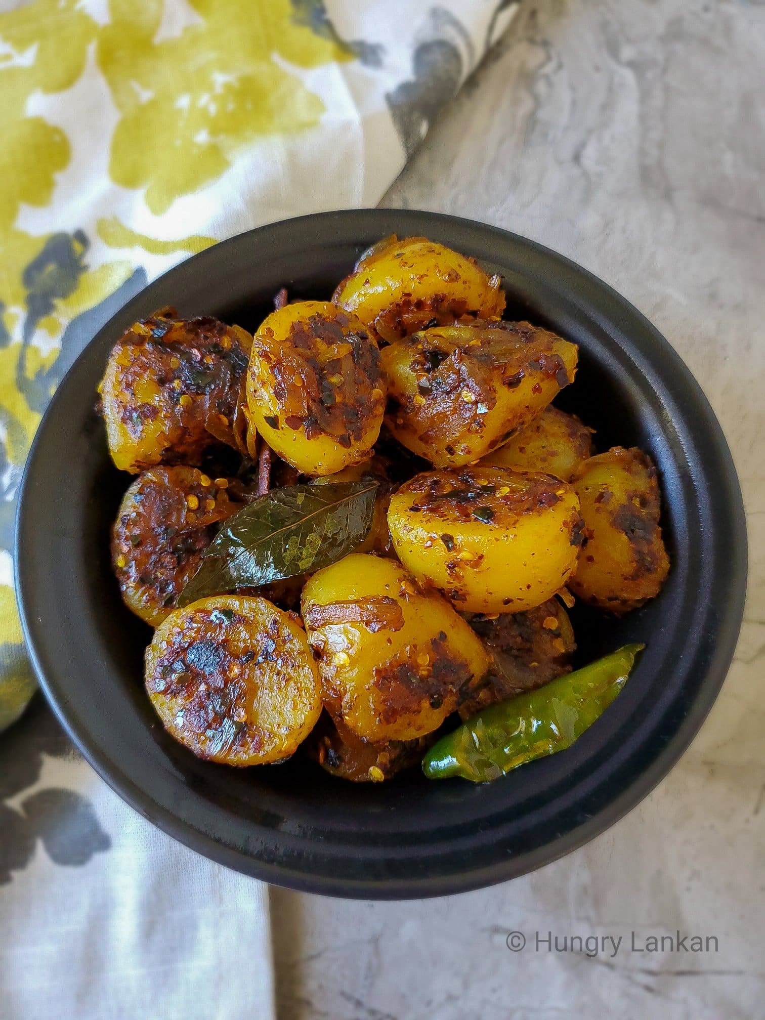 Sri Lankan potato fry (Ala thel dala)
