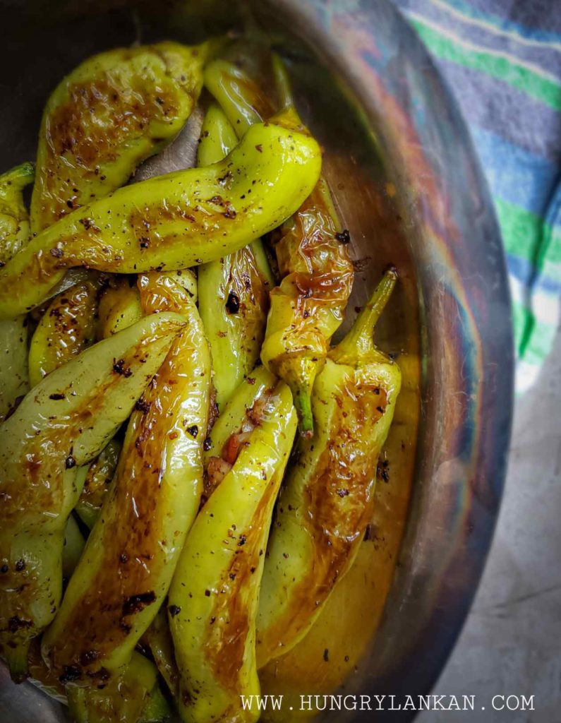 Grilled stuffed banana peppers
