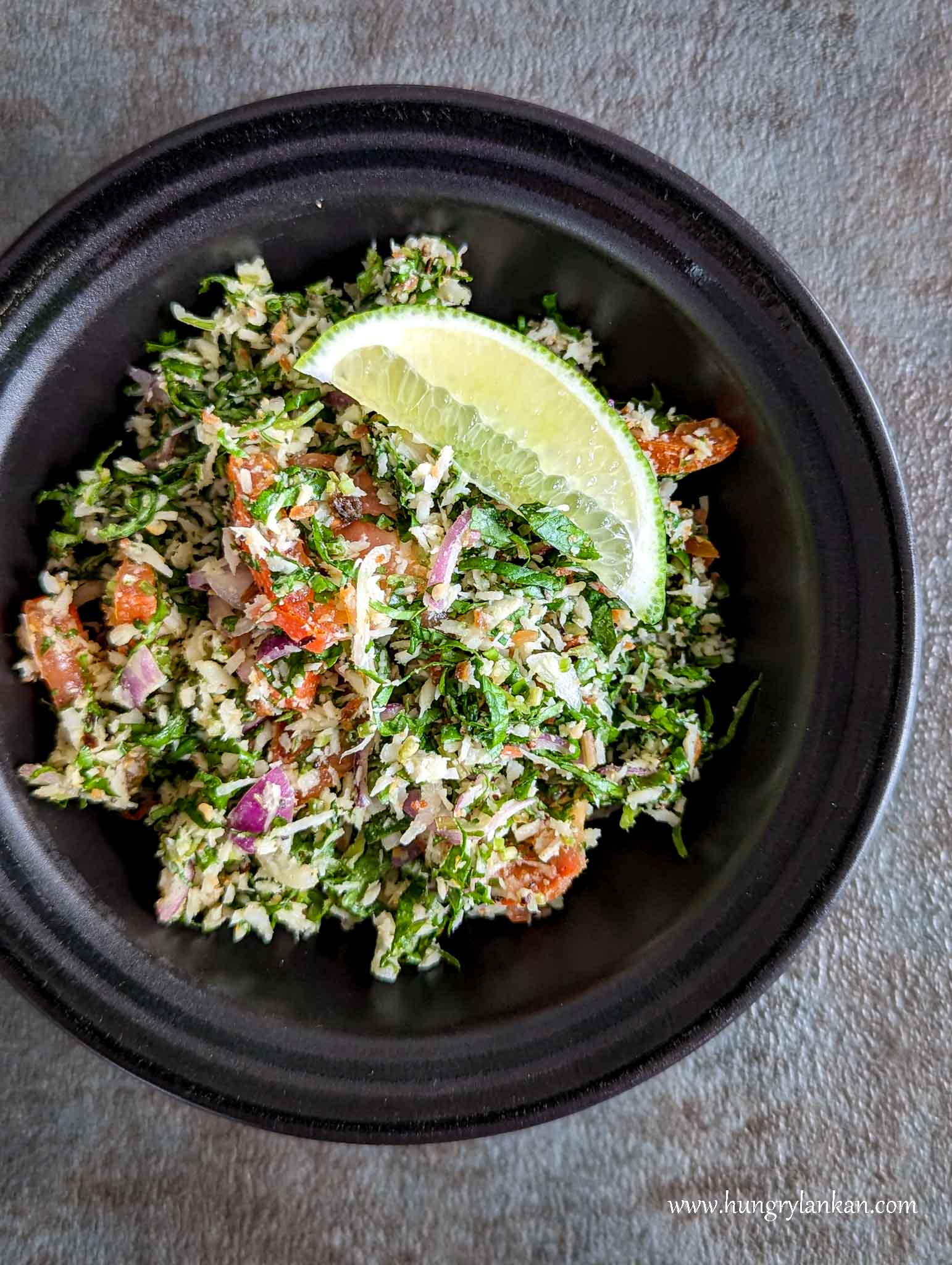 Sri Lankan gotukola sambol/ coconut salad